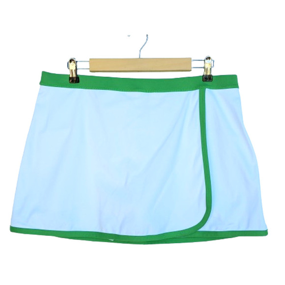 J. Crew Cloudstretch Wrap Tennis Skirt Skort Size L White Green Pickleball BP016 - Picture 2 of 9
